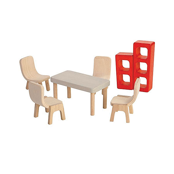 Plan Toys Puppenhaus-Möbel ESSZIMMER 7-teilig aus Holz