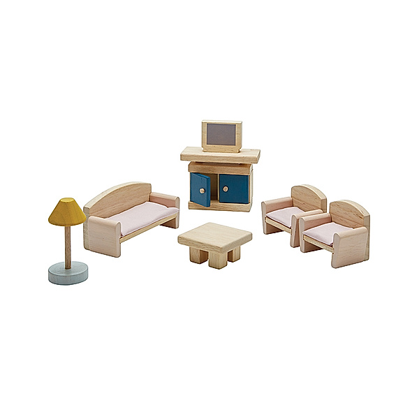 Plan Toys Puppenhaus-Möbel WOHNZIMMER ORCHARD 6-teilig aus Holz