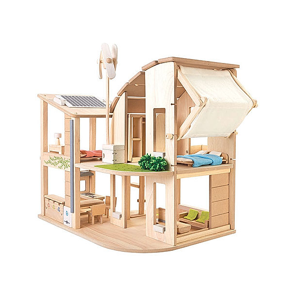 Plan Toys Puppenhaus ÖKO mit Zubehör aus Holz