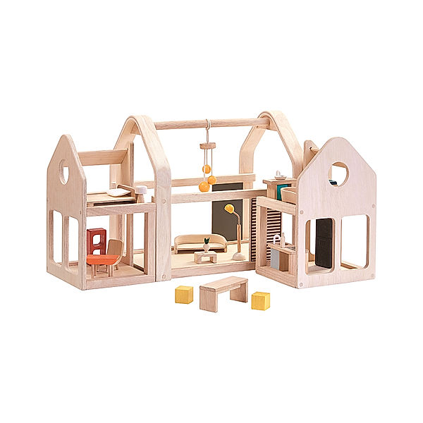 Plan Toys Puppenhaus SLIDE N GO 20-teilig aus Holz