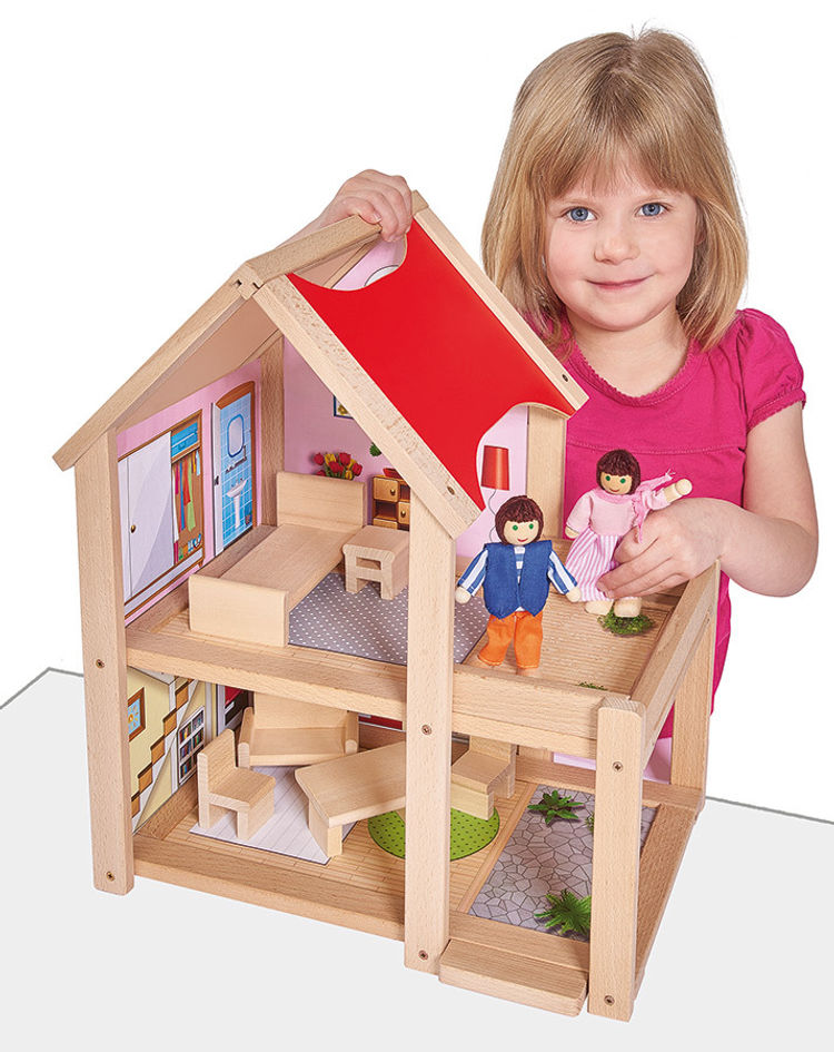 Puppenhaus ZU HAUSE 9-teilig aus Holz bestellen | Weltbild.ch