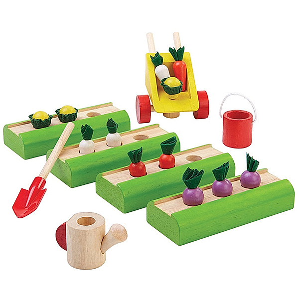 Plan Toys Puppenhaus-Zubehör GEMÜSEGARTEN 19-teilig aus Holz