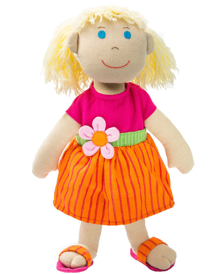 Puppenkleidung KLEID MAYA 28-35cm in orange pink kaufen