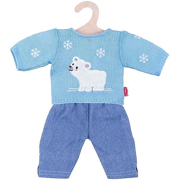 Heless Puppenkleidung PULLOVER MIT JEANS – EISBÄR (35-45cm) in blau