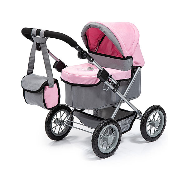 Bayer  Design Puppenwagen TRENDY FAIRY mit Tasche in grau/rosa