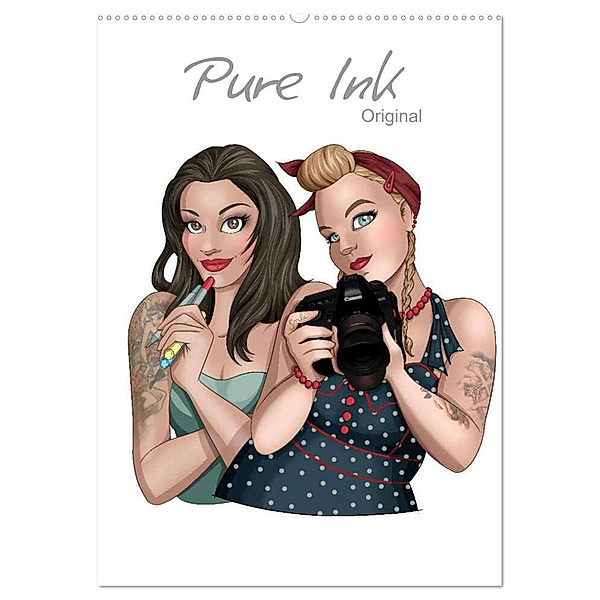 Pure Ink - Original (Wandkalender 2024 DIN A2 hoch), CALVENDO Monatskalender, Britta Oelschläger