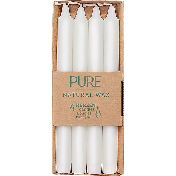 Pure Stabkerzen 4er-Set (Farbe: natural)