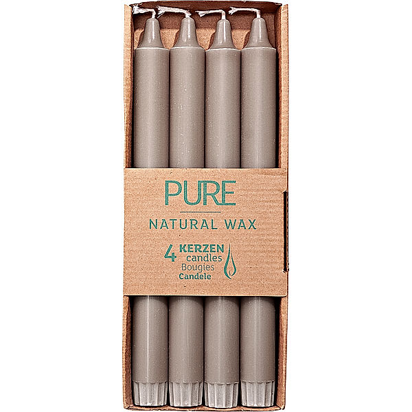 Pure Stabkerzen 4er-Set (Farbe: sand)