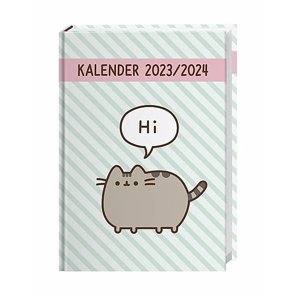 Pusheen 17-Monats-Kalenderbuch A5 2023/2024. Praktischer Kalender für Schule und Uni mit flexiblem Einband und Lesebändchen. Buchkalender mit niedlichen Katzen-Cartoons.