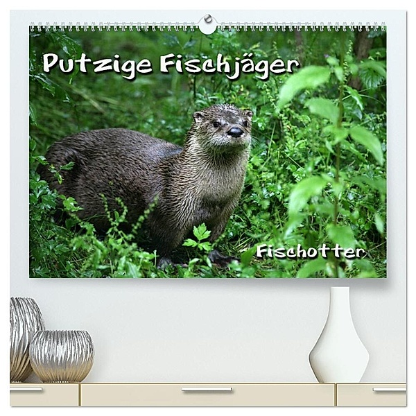 Putzige Fischjäger (hochwertiger Premium Wandkalender 2024 DIN A2 quer), Kunstdruck in Hochglanz, Martina Berg