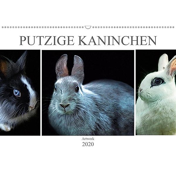 Putzige Kaninchen - Artwork (Wandkalender 2020 DIN A2 quer), Liselotte Brunner-Klaus