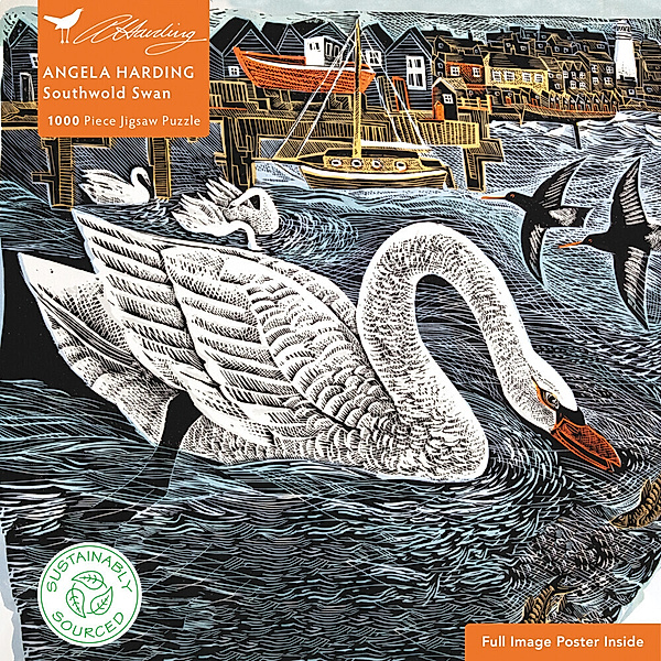 Flechsig, BrownTrout Puzzle - Angela Harding, Schwan in Southwold, Flame Tree Publishing