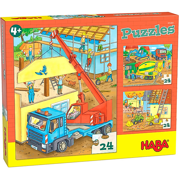 HABA Puzzle AUF DER BAUSTELLE 3x24-teilig
