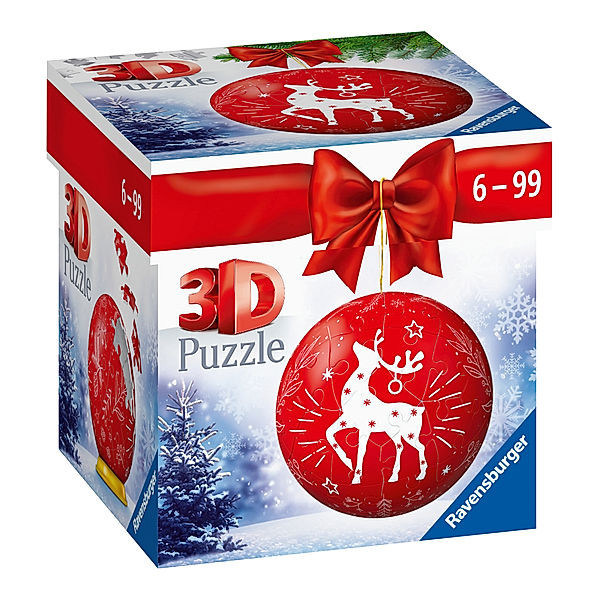 Ravensburger Verlag Puzzle-Ball Weihnachtskugel Rentier (Kinderpuzzle)