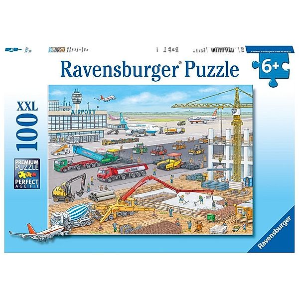 Ravensburger Verlag Puzzle BAUSTELLE AM FLUGHAFEN 100-teilig