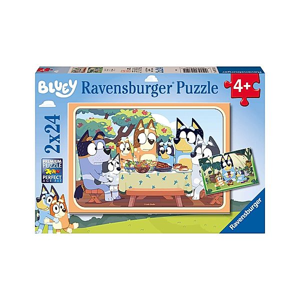 Ravensburger Verlag Puzzle BLUEY - AUF GEHT'S 2 Stück a 24 Teile