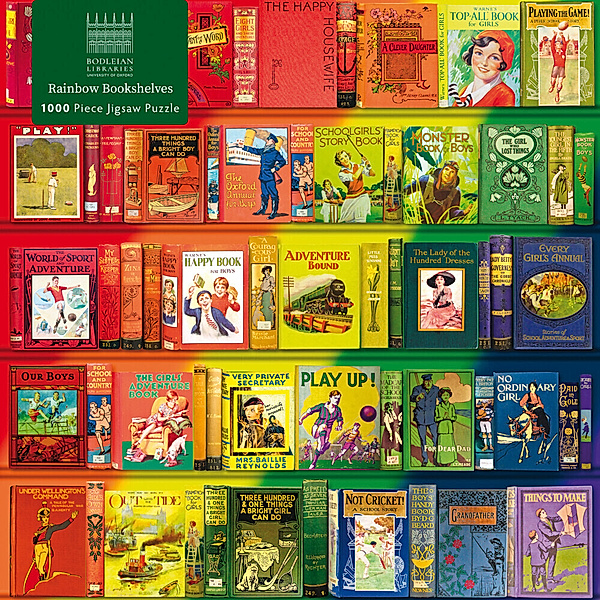 Flechsig, BrownTrout Puzzle - Bodleian Libraries, Regenbogenfarbenes Bücherregal, Flame Tree Publishing