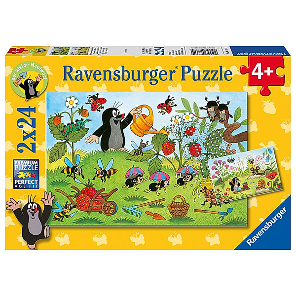 Ravensburger Verlag Puzzle DER MAULWURF IM GARTEN 2x24-teilig