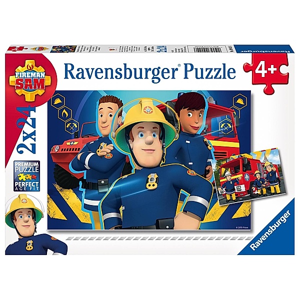 Ravensburger Verlag Puzzle Feuerwehrmann Sam hilft dir in der Not 2x24-teilig