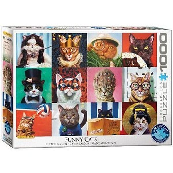 Eurographics Puzzle Funny Cats 1000 Teile, Lucia Heffernan