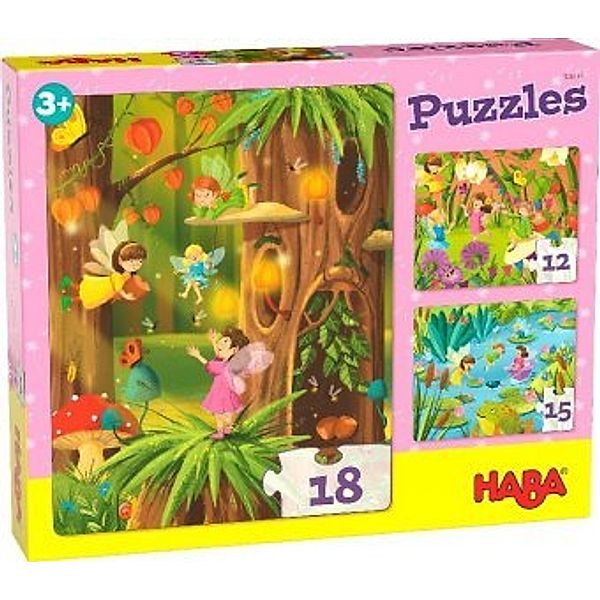 HABA Puzzle GLITZER FEENLAND 12/15/18-teilig