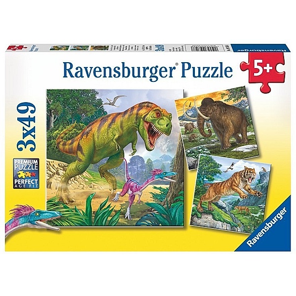 Ravensburger Verlag Puzzle HERRSCHER DER URZEIT 3x49-teilig