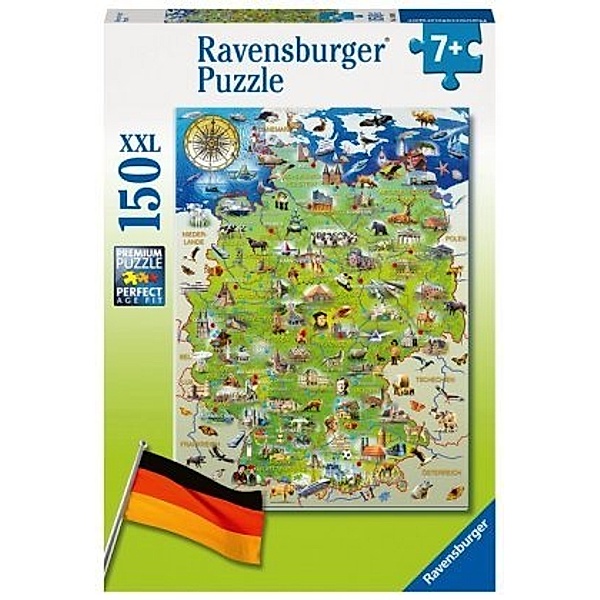 Ravensburger Verlag Puzzle MEINE DEUTSCHLANDKARTE 150-teilig