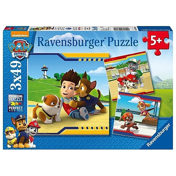 Ravensburger Verlag Puzzle PAW PATROL - HELDEN MIT FELL 3x49-teilig