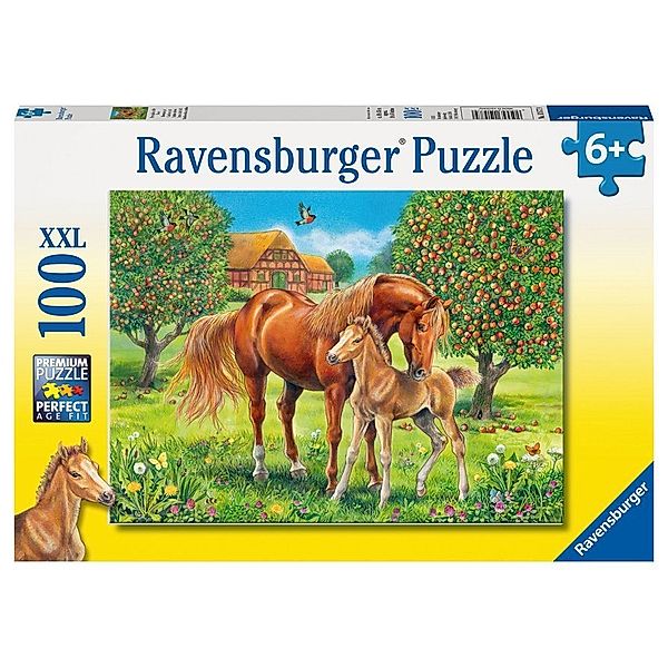 Ravensburger Verlag Puzzle PFERDEGLÜCK AUF DER WIESE 100-teilig