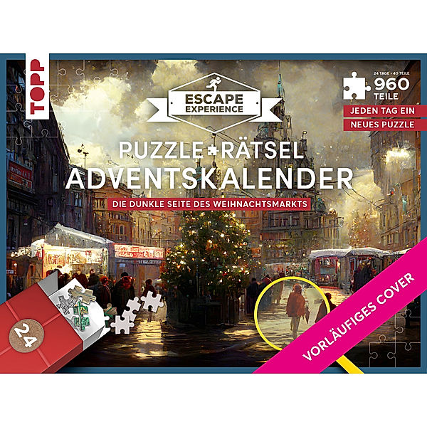 Frech Puzzle-Rätsel-Adventskalender: Der geheimnisvolle Weihnachtsmarkt - 24 Puzzles mit insgesamt 960 Teilen, Hans Pieper