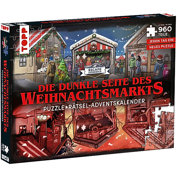 Frech Puzzle-Rätsel-Adventskalender: Der geheimnisvolle Weihnachtsmarkt - 24 Puzzles mit insgesamt 960 Teilen, Hans Pieper