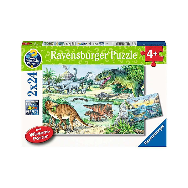 Ravensburger Verlag Puzzle SAURIER UND IHRE LEBENSRÄUME 2x24-teilig