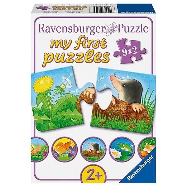Ravensburger Verlag Puzzle Tiere im Garten 9x2-teilig