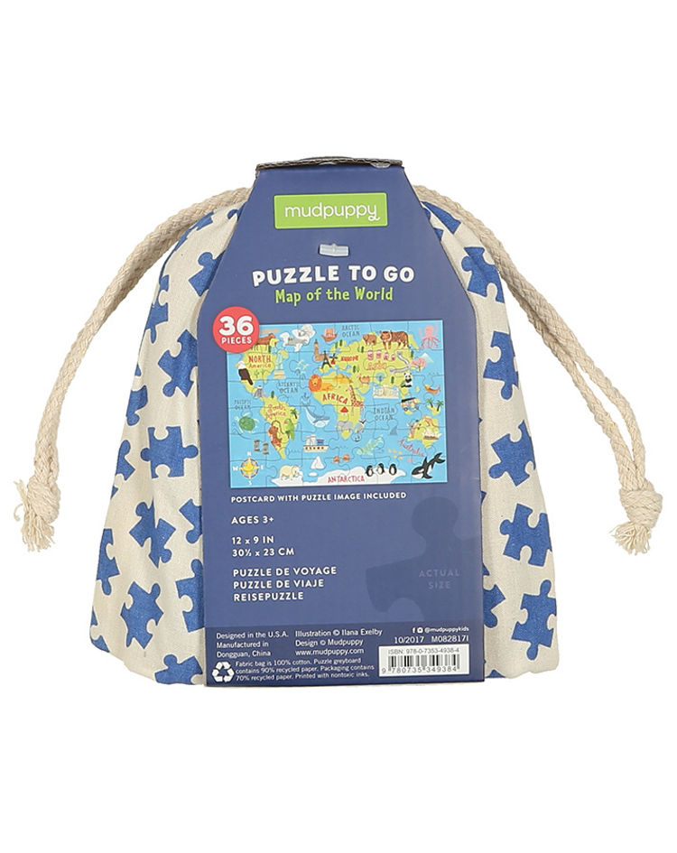 Puzzle-to-Go MAP OF THE WORLD 36-teilig mit Beutel kaufen