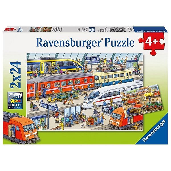 Ravensburger Verlag Puzzle TRUBEL AM BAHNHOF 2x24-teilig