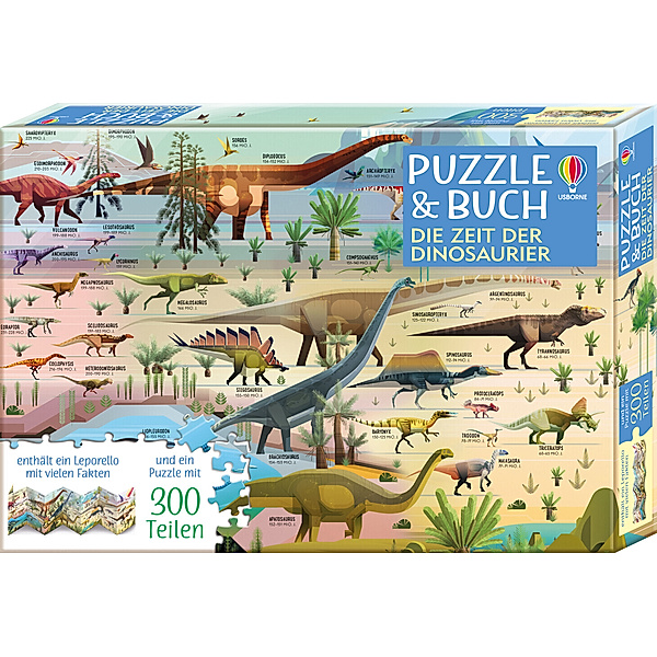 Usborne Verlag Puzzle-und-Buch-Reihe - Puzzle & Buch: Die Zeit der Dinosaurier, Rachel Firth