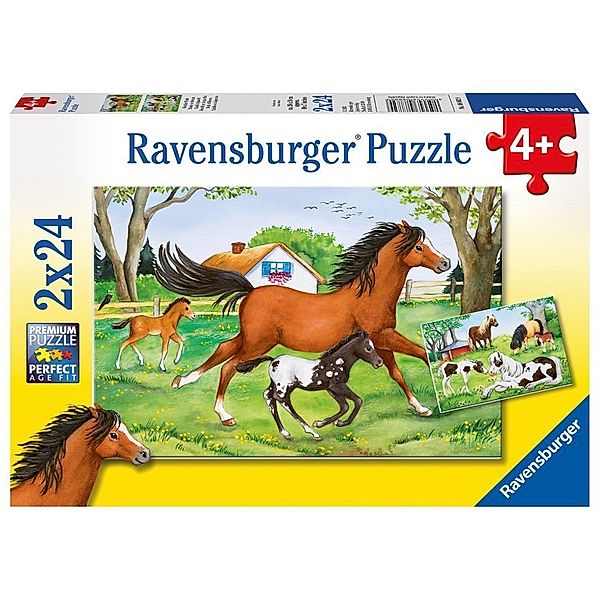 Ravensburger Verlag Puzzle Welt der Pferde 2x24