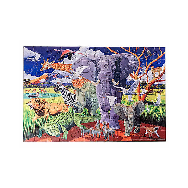 crocodile creek Puzzle WILD SAFARI 100-teilig mit Poster