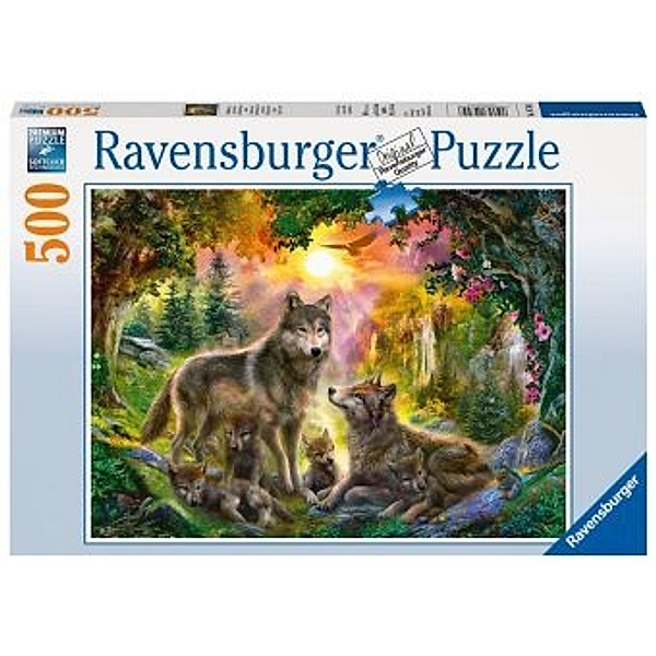 Ravensburger Verlag Puzzle WOLFSFAMILIE IM SONNENSCHEIN 500-teilig in bunt
