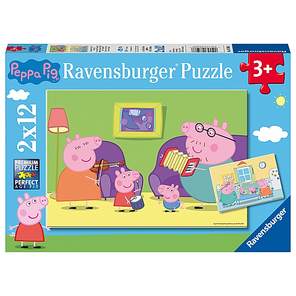 Ravensburger Verlag Puzzle ZUHAUSE BEI PEPPA 2x12 Teile
