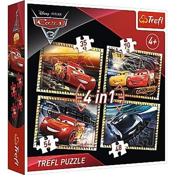 Trefl Puzzles 4 in 1 Disney Cars (Kinderpuzzle)