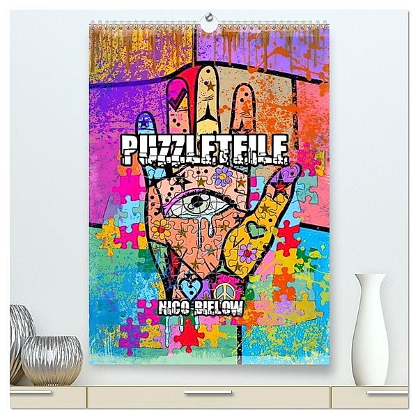 Puzzleteile (hochwertiger Premium Wandkalender 2024 DIN A2 hoch), Kunstdruck in Hochglanz, Nico Bielow