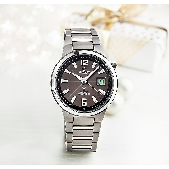 QT Herren Funk-Solar Armbanduhr, Titan bestellen | Weltbild.de
