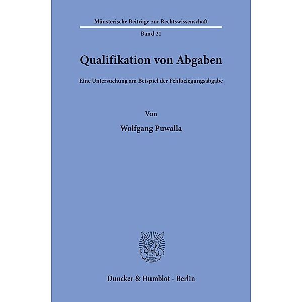 Qualifikation von Abgaben., Wolfgang Puwalla