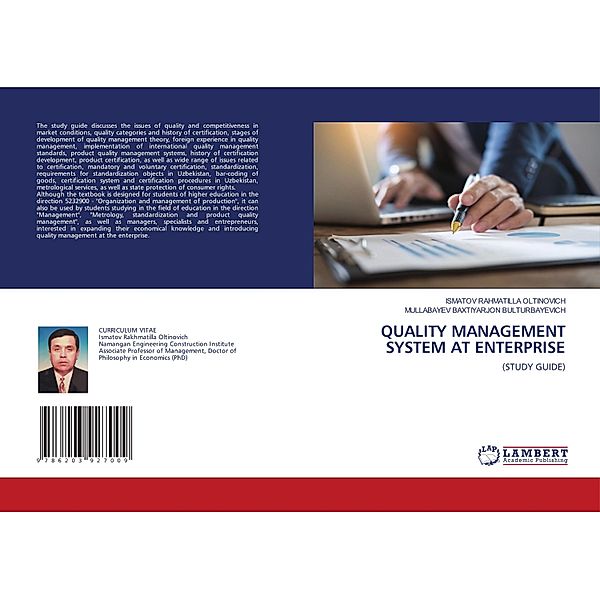 QUALITY MANAGEMENT SYSTEM AT ENTERPRISE, ISMATOV RAHMATILLA OLTINOVICH, Mullabayev Baxtiyarjon Bulturbayevich