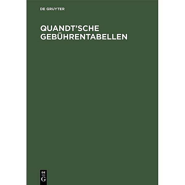 Quandt'sche Gebührentabellen