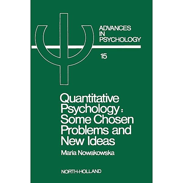 Quantitative Psychology, M. Nowakowska