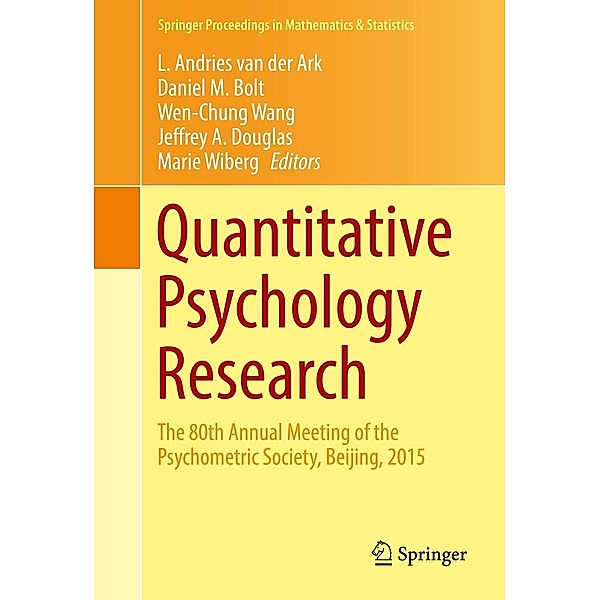 Quantitative Psychology Research / Springer Proceedings in Mathematics & Statistics Bd.167