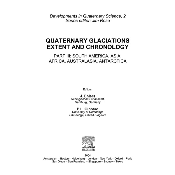 Quaternary Glaciations - Extent and Chronology, J. Ehlers, P. L. Gibbard