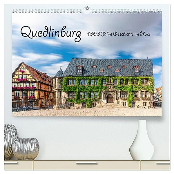 Quedlinburg - 1000 Jahre Geschichte im Harz (hochwertiger Premium Wandkalender 2024 DIN A2 quer), Kunstdruck in Hochglanz, Ulrich Männel studio-fifty-five